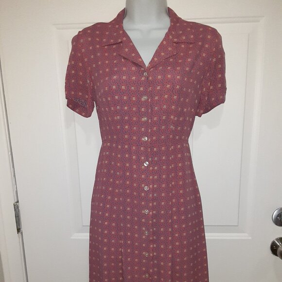 Eddie Bauer Dress Sz 2/4 * Red & Purple * Y2K * Short Flippy * Elegant Details * - Picture 10 of 10